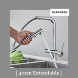 thumbnail of Felix | Rubinetto estraibile 3 vie acciaio inossidabile spazzolato premium |cucina osmosi cromo argento |Miscelatore 360 gradi |Filtra 3 connessioni