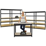 thumbnail of PROREGAL Mega Deal | 4x Schwerlastregal Big Elephant M & 1x Höhenverstellbare Werkbank Slim Dino| Fachlast bis zu 600kg | Schwarz | Stecksystem