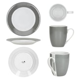 thumbnail of 12tlg Frühstücksset VARIANT GRAU für 6 Personen aus Porzellan