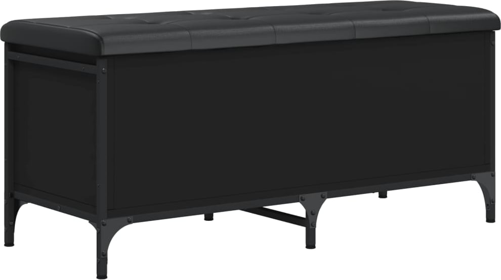 Décoshop26 - Bank mit Stauraum 102 x 42 x 45 cm schwarzes Holzwerkstoff Metallgestell DEC024770