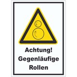 thumbnail of Achtung Gegenläufige Rollen Aufkleber A0 (841x1189mm)
