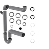 thumbnail of ECO SAVE Raumspar Siphon Küchenspüle, Abfluss für Spüle Küche aus recyceltem Kunststoff, mit Anschluss f. Geschirrspüler