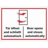 thumbnail of Schild Tür automatisch Door automatic waagerecht A3 Rückseite selbstklebend