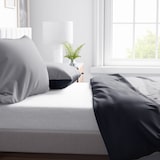 thumbnail of Baumwolle Bettwäsche Biber 135x200 cm Feinbiber Grau Anthrazit Wendeseite Uni Set
