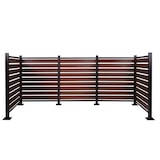 thumbnail of Vedação do caixote do lixo em alumínio HWC-K57, revestimento do caixote do lixo, aspeto de madeira, extensível 130x300x110cm ~ castanho