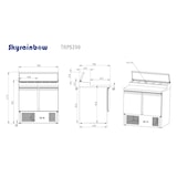 thumbnail of Skyrainbow Saladette/Zubereitungstisch 2 Türen, Unterbaukühlung, 90x70