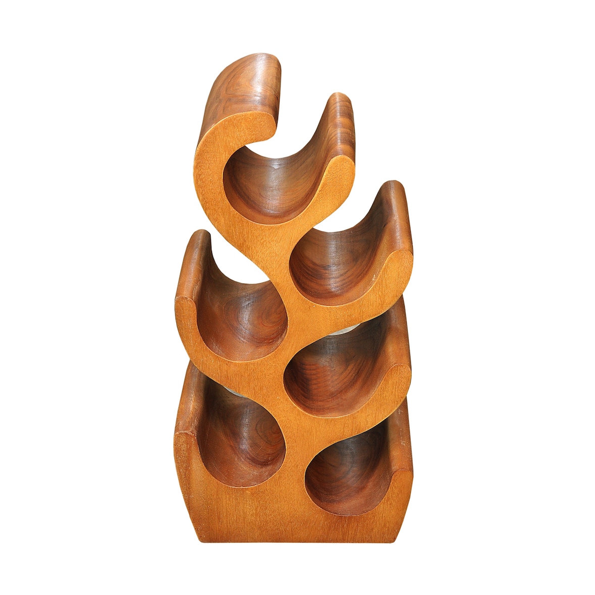 SIT Möbel Casier à vin | pour 6 bouteilles | Bois de suar naturel | L 28 x P 19 x H 50 cm