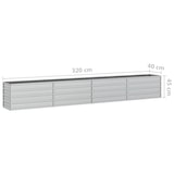 thumbnail of vidaXL Garten-Hochbeet 320x40x45 cm Verzinkter Stahl Silber